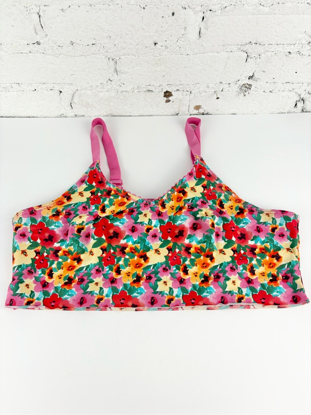 Ruby Ribbon Heritage Demiette Pink Floral Bloom Wireless Bralette Bra 38
